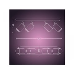Fugato plate/spiral white 4x5.7W 240V
