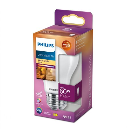 Bec LED Philips Classic A60, putere regl