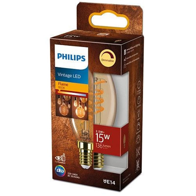 Bec LED vintage Philips Classic B35, int