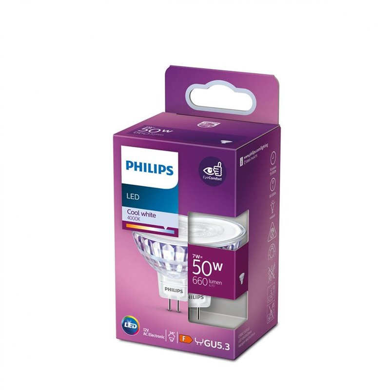 Bec LED spot Philips, GU5.3, 7W (50W), 6