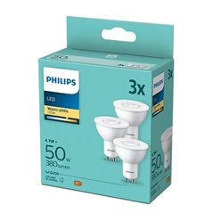 Pachet 3 becuri LED Philips, GU10, 4.7W