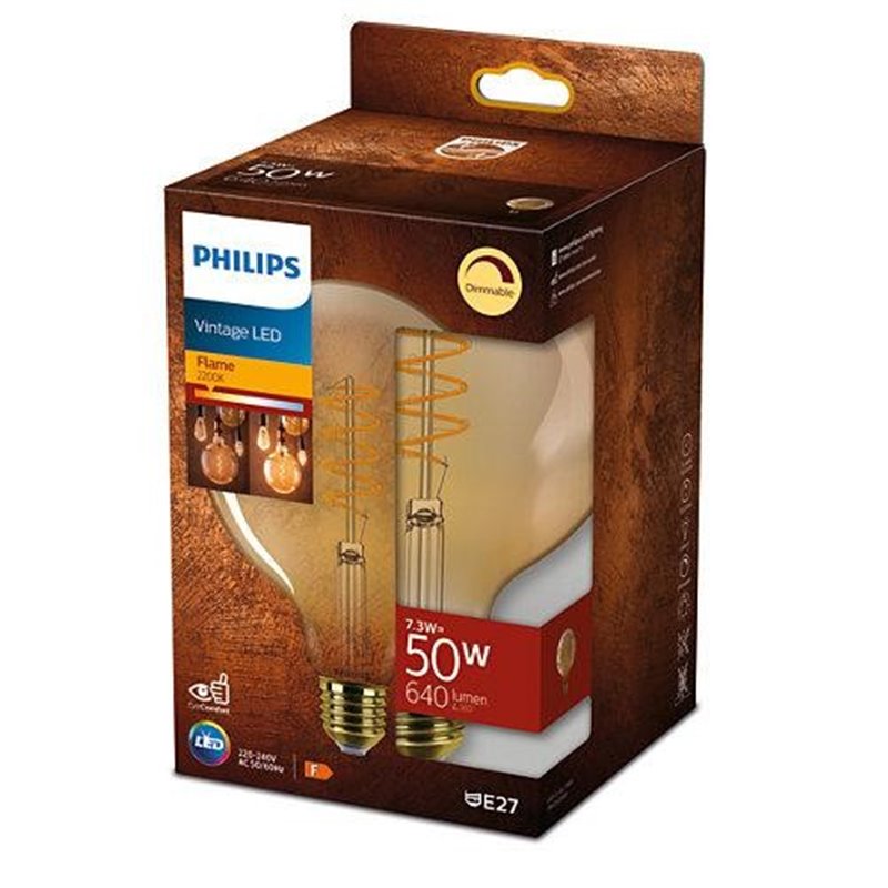 Bec LED vintage Philips G120, intensitat