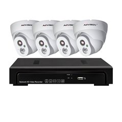 Sistem supraveghere video IP PoE 4 camere dome 1080P Aevision
