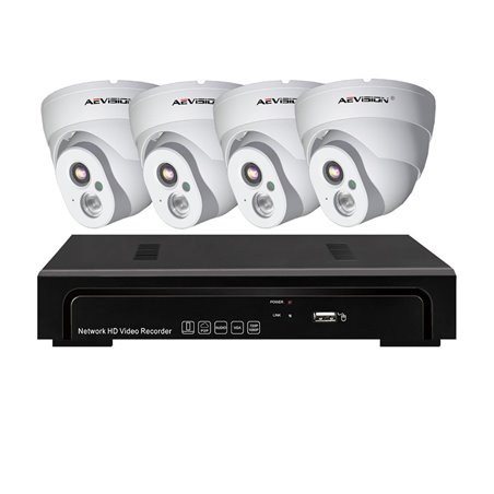 Sistem supraveghere video IP PoE 4 camere dome 1080P Aevision