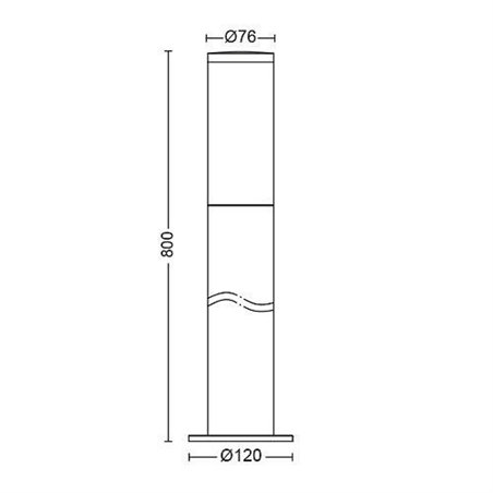 UTRECHT post inox 1x20W 230V