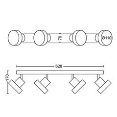 BUKKO plate/spiral black 4x4.3W 24V