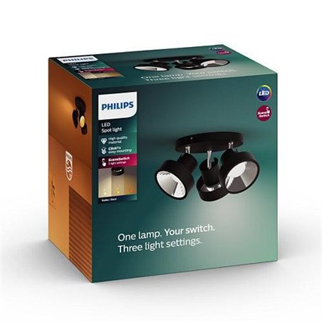 BUKKO plate/spiral black 3x4.3W 24V