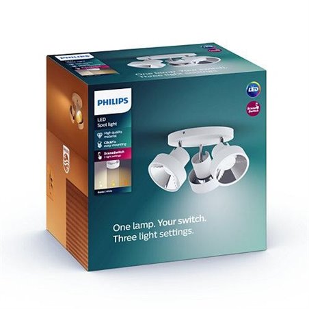BUKKO plate/spiral white 3x4.3W 24V
