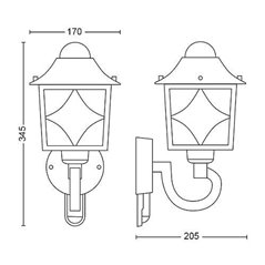 CAMBRIDGE wall lantern BlackBrush 1x60W