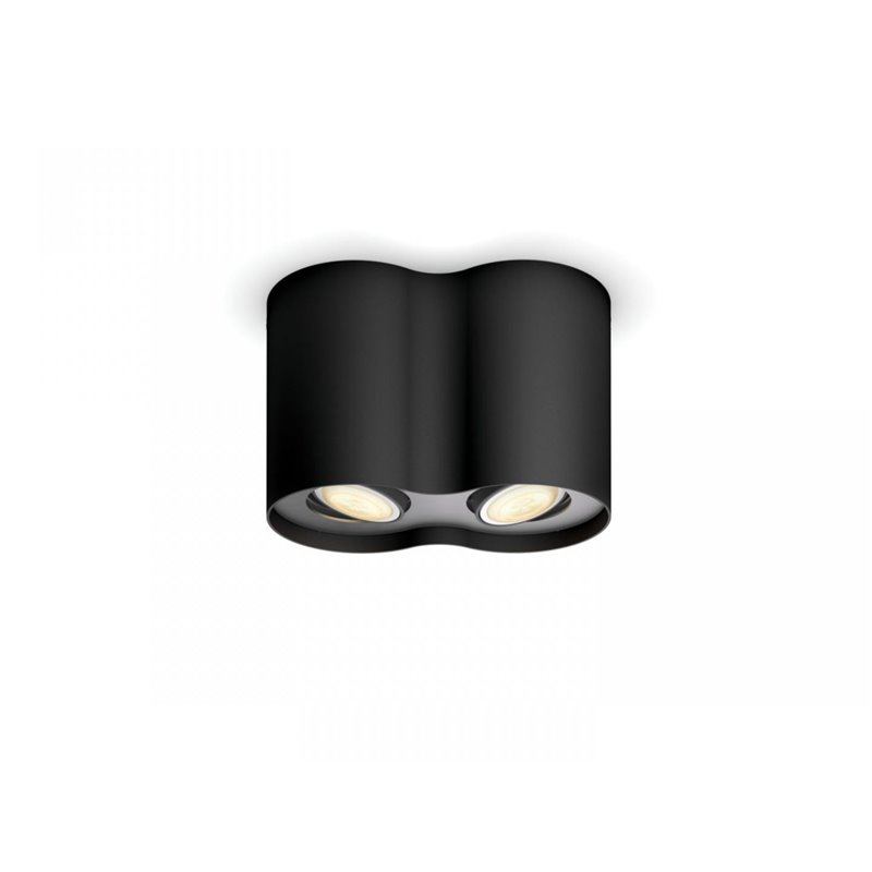 Pillar Hue plate/spiral black 2x5W 230V