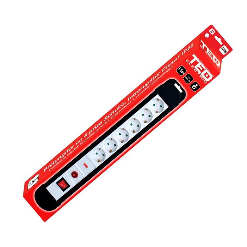 PRELUNGITOR CU PROTECTIE 1.5M 6 PRIZE SCHUKO DZ086782 TED ELECTRIC PRELUNGITOR CU PROTECTIE 1.5M 6 PRIZE SCHUKO DZ086782 TED ELECTRIC