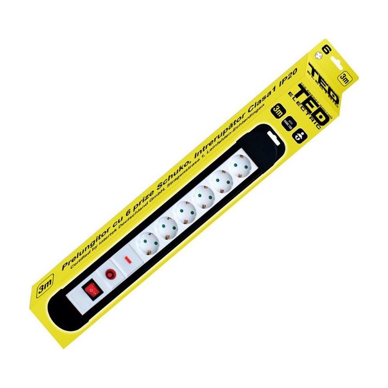 PRELUNGITOR CU PROTECTIE 3M 6 PRIZE SCHUKO DZ085422 TED ELECTRIC PRELUNGITOR CU PROTECTIE 3M 6 PRIZE SCHUKO DZ085422 TED ELECTRIC