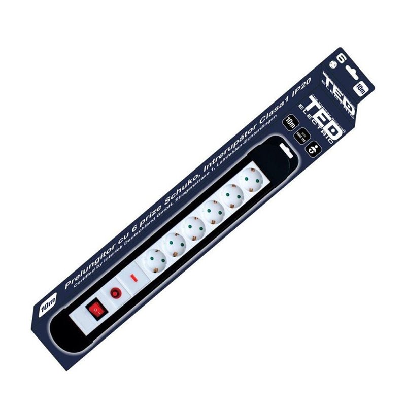 PRELUNGITOR CU PROTECTIE 10M 6 PRIZE SCHUKO A0059021 TED ELECTRIC PRELUNGITOR CU PROTECTIE 10M 6 PRIZE SCHUKO A0059021 TED ELECTRIC