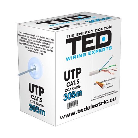 CABLU UTP CATEGORIA 5E 2 x 4 FIRE CCA TED DZ085417 TED ELECTRIC