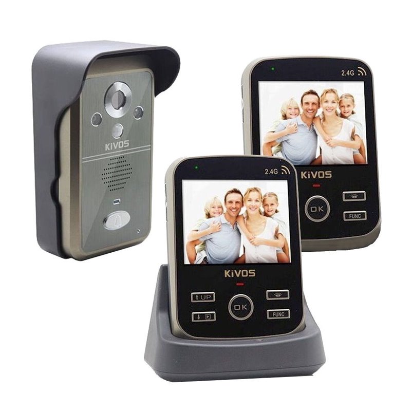 Videointerfon wireless KIVOS KDB301 cu senzor de prezenta si 2 monitoare Videointerfon wireless KIVOS KDB301 cu senzor de prezenta si 2 monitoare
