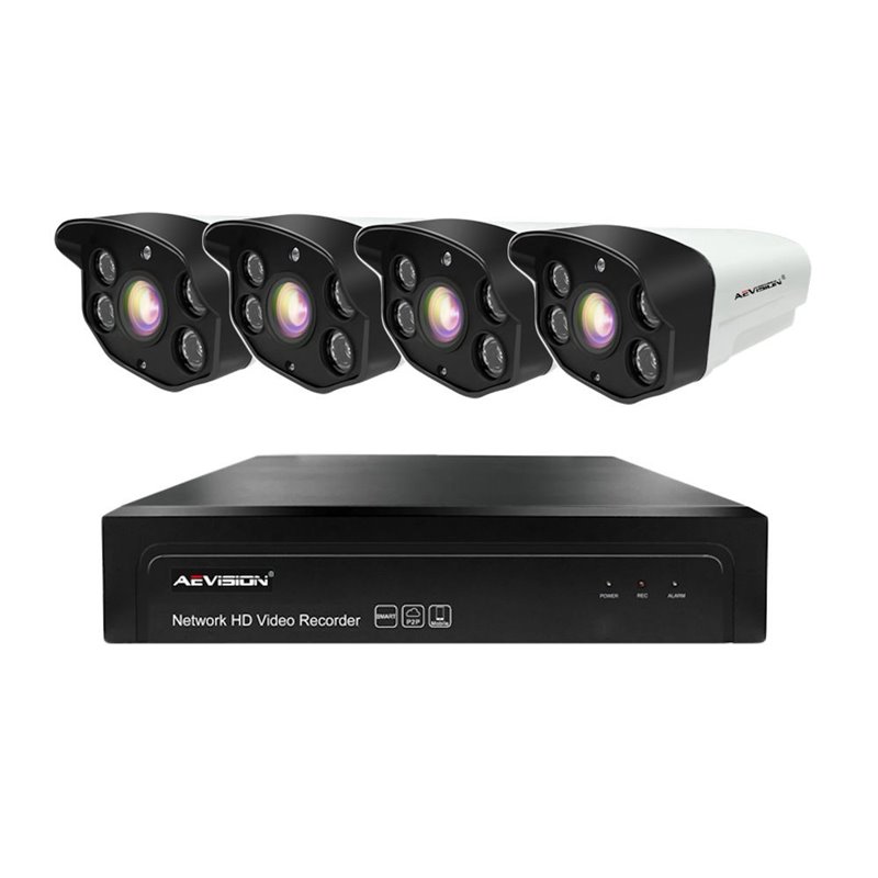 Sistem supraveghere video IP 4 camere exterior 50m 1080P Aevision Sistem supraveghere video IP 4 camere exterior 50m 1080P Aevision