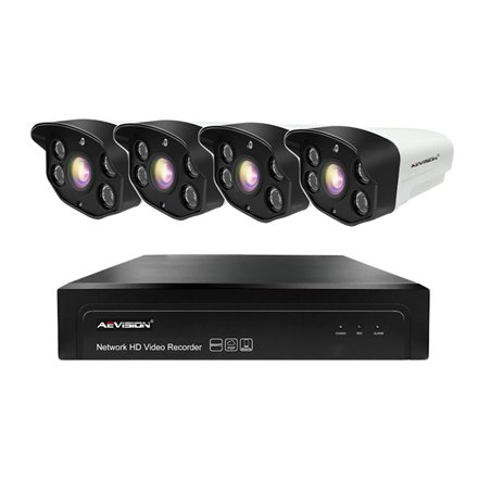 Sistem supraveghere video IP 4 camere exterior 50m 1080P Aevision