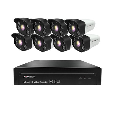 Sistem supraveghere video IP 8 camere exterior 50m 1080P Aevision