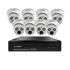 Sistem supraveghere video IP 8 camere dome 30m 1080P Aevision