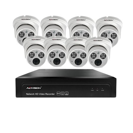 Sistem supraveghere video IP 8 camere dome 30m 1080P Aevision