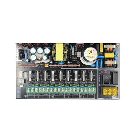 Sursa alimentare CCTV 12V 8A 9 iesiri cu backup STR1208-09CB