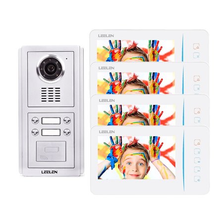 Videointerfon Leelen N60 pentru 4 apartamente cu cititor de card
