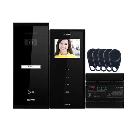 Videointerfon Electra Smart+ 3.5” pentru o familie montaj incastrat - negru