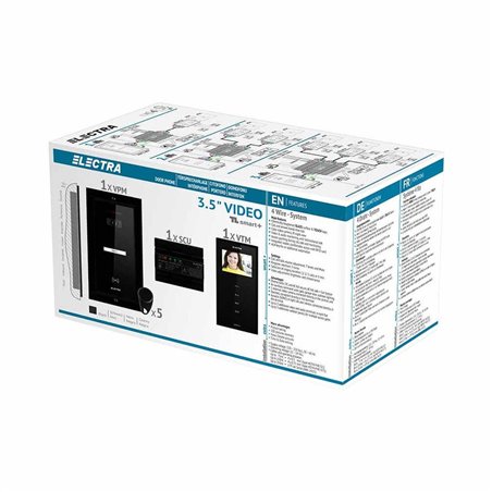 Videointerfon Electra Smart+ 3.5” pentru o familie montaj incastrat - negru