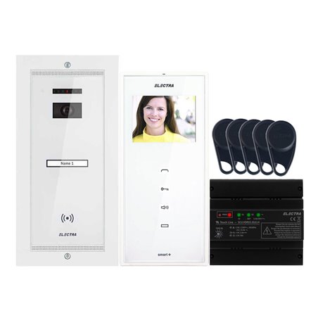Videointerfon Electra Smart+ 3.5” pentru o familie montaj incastrat - alb