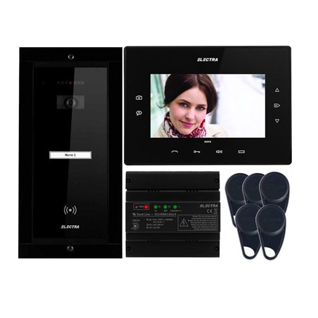 Videointerfon Electra Extra 7” pentru o familie montaj incastrat - negru