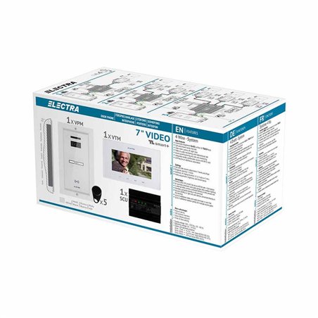 Videointerfon Electra Extra 7” pentru o familie montaj incastrat - alb