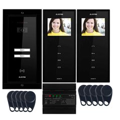Videointerfon Electra Smart+  3.5” pentru 2 familii montaj incastrat - negru