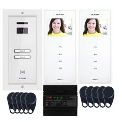 Videointerfon Electra Smart+  3.5” pentru 2 familii montaj incastrat - alb