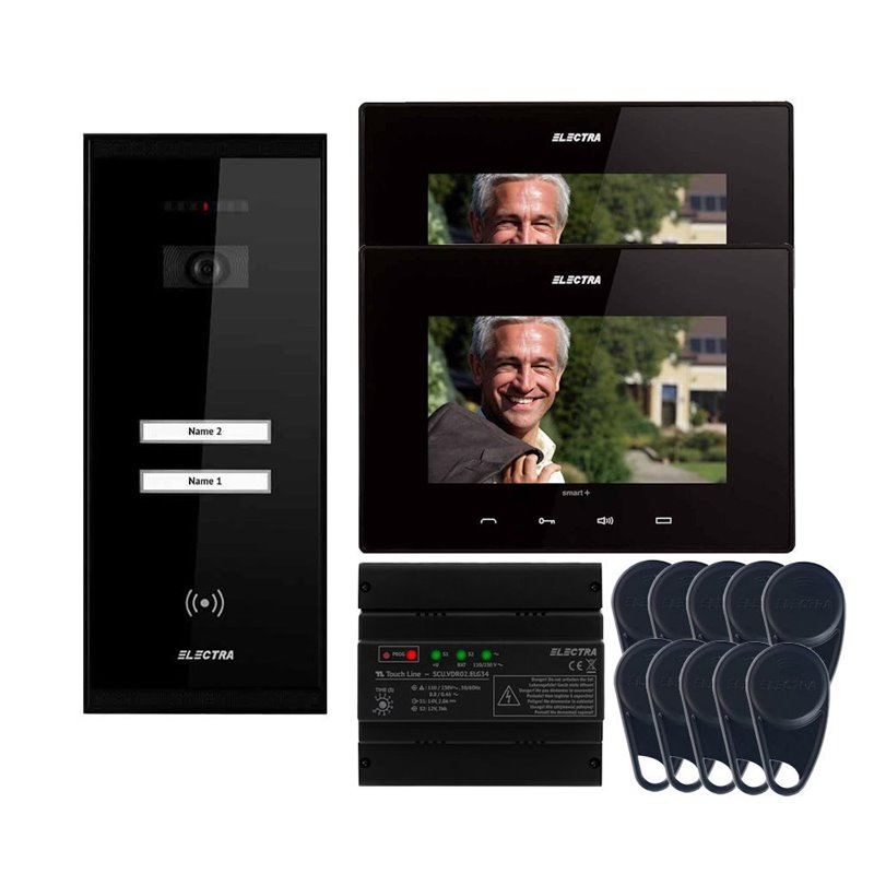 Videointerfon Electra Smart+ 7” pentru 2 familii montaj aparent Videointerfon Electra Smart+ 7” pentru 2 familii montaj aparent
