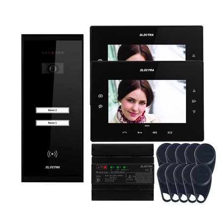 Videointerfon Electra Extra 7” pentru 2 familii montaj aparent