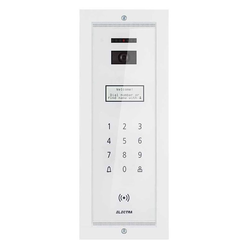 Panou video smart exterior Electra pentru blocuri incastrat alb