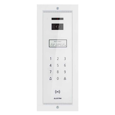 Panou video smart exterior Electra pentru blocuri incastrat alb