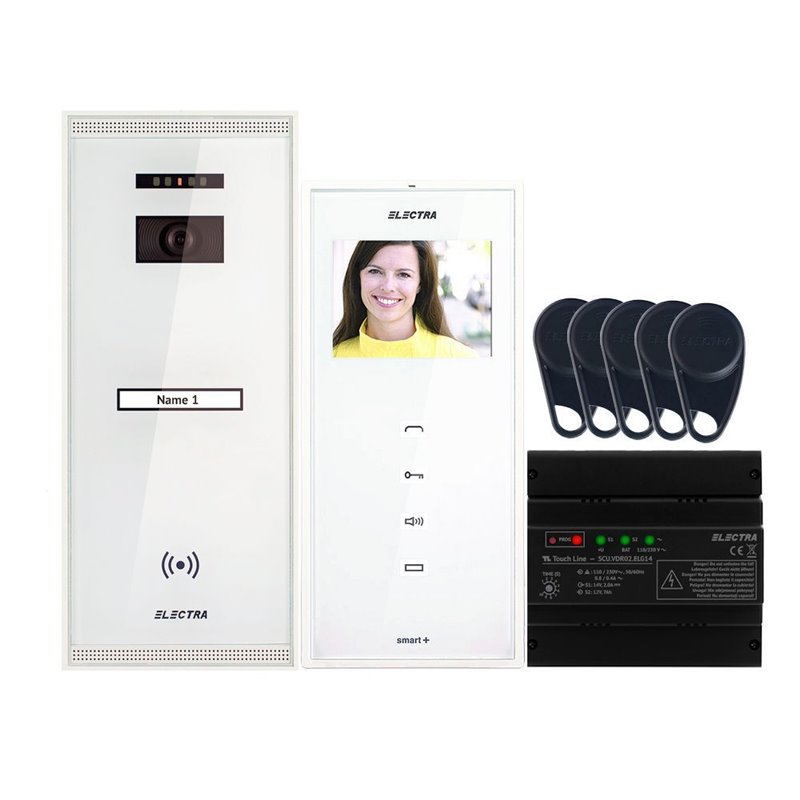 Videointerfon Electra Smart+ 3.5” pentru o familie montaj aparent - alb Videointerfon Electra Smart+ 3.5” pentru o familie montaj aparent - alb