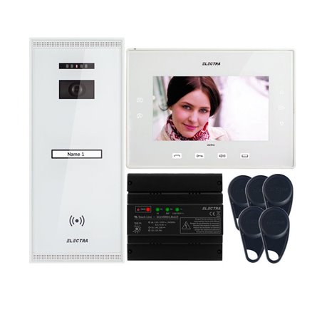Videointerfon Electra Extra 7” pentru o familie montaj aparent - alb