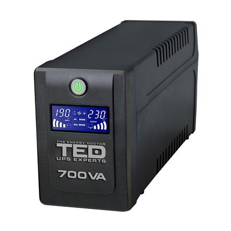 UPS 700VA 400W LCD TED LINE INTERACTIVE CU STABILIZATOR 2 IESIRI SCHUKO