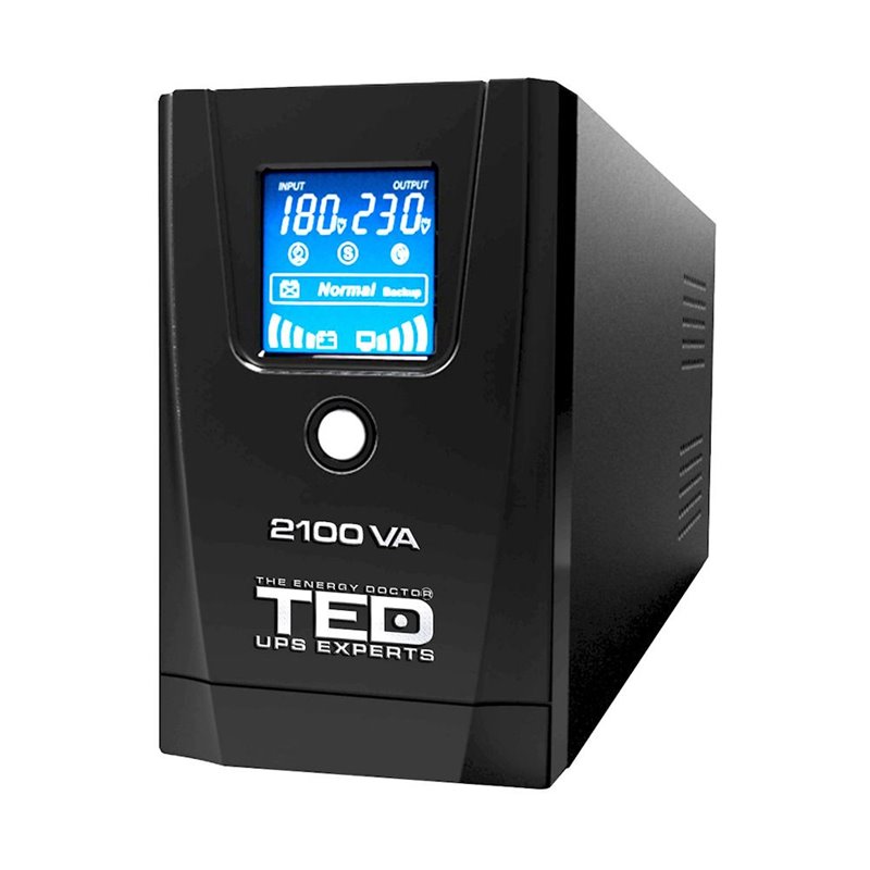 UPS 2100VA 1200W line interactive cu stabilizator 2 iesiri schuko UPS 2100VA 1200W line interactive cu stabilizator 2 iesiri schuko