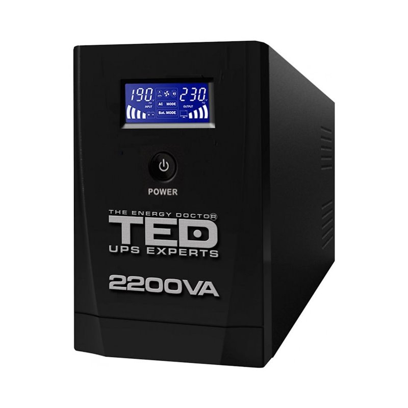 UPS 2200VA 1200W line interactive cu stabilizator 3 iesiri schuko UPS 2200VA 1200W line interactive cu stabilizator 3 iesiri schuko