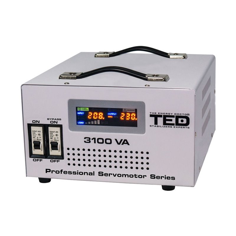 Stabilizator retea cu servomotor TED 3100VA 1800W Stabilizator retea cu servomotor TED 3100VA 1800W