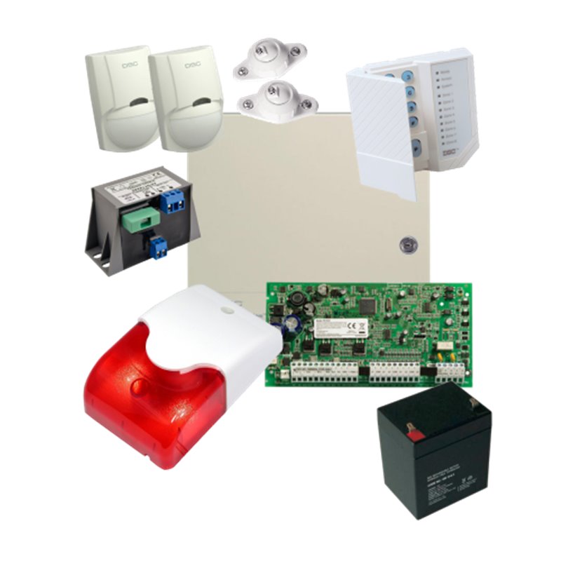 Kit alarma la efractie DSC cu sirena interioara KIT1616INT Kit alarma la efractie DSC cu sirena interioara KIT1616INT