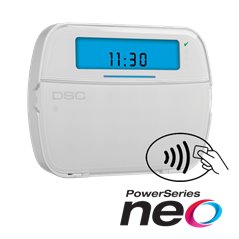 Tastatura LCD cu iconuri, modul wireless si cititor de proximitate, cablata, 128 zone, SERIA NEO - DSC NEO-HS2ICON-RFP