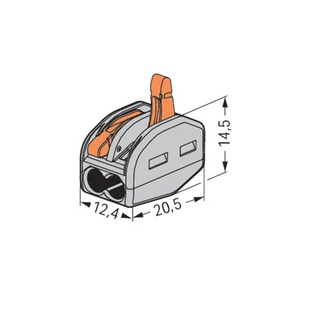 Conector derivatie tip WAGO 2 fire (10 buc.) W-412