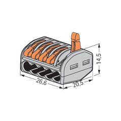 Conector derivatie tip WAGO 5 fire (10 buc.) W-415