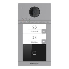 Panou exterior videointerfon TCP/IP pentru 2 familii, Wi-Fi 2.4GHz, control acces integrat - HIKVISION DS-KV8213-WME1