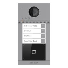 Panou exterior videointerfon TCP/IP pentru 4 familii, Wi-Fi 2.4GHz, control acces integrat - HIKVISION DS-KV8413-WME1
