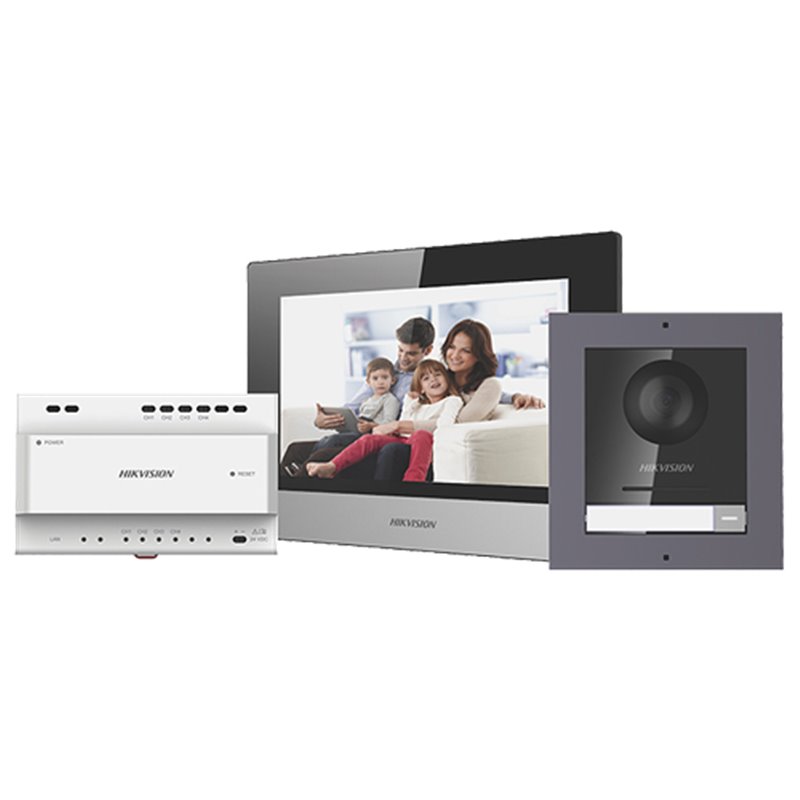 Kit videointerfon IP 7inch, conectare 2 fire - HIKVISION DS-KIS702 Kit videointerfon IP 7inch, conectare 2 fire - HIKVISION DS-KIS702